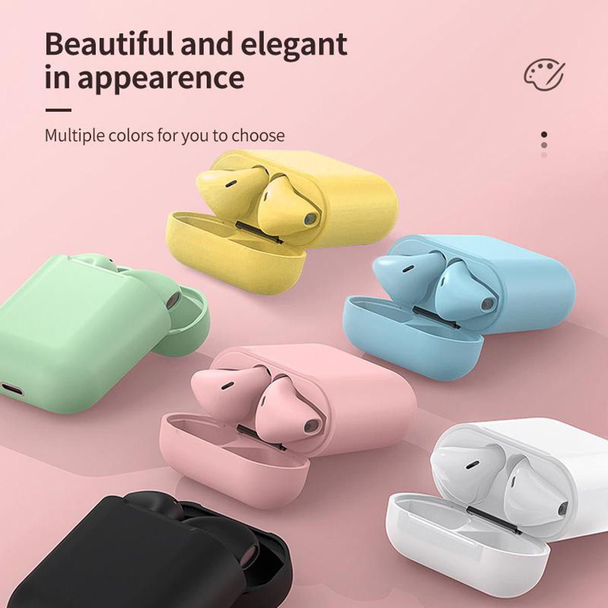 Inpods i12 Earbuds Bluetooth Double V 5.0 with Double Touch Sensor High Quality Airbuds Sport Stereo Double V 5.0 Airpods with Charging Dock