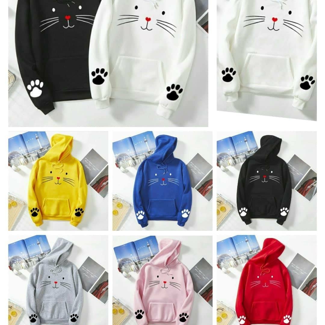 Pack of 1 Cute Cat Pullover Hoodie for women's