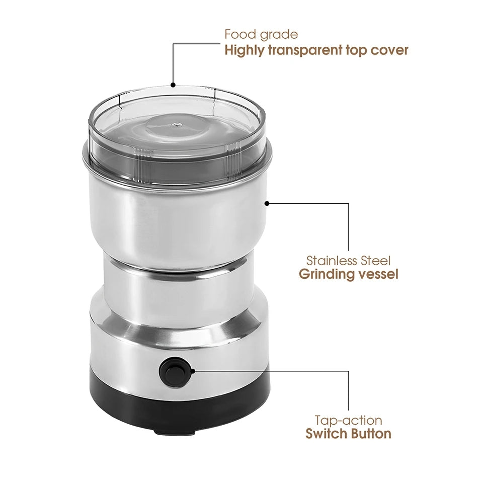 Raf 2 in 1 Mini Electric Coffee Grinder - Electric Masala Grinder - Juicer Blender - Juicer Blender Grinder - Stainless Steel Material - Spices and Food processor High Quality Machine - Chatni Maker