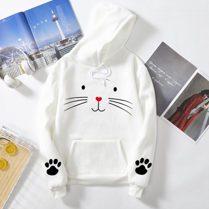 Pack of 1 Cute Cat Pullover Hoodie for women's