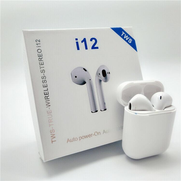 TWS I12 & i7s Airpods_ with Super Sound & High Quality Touch Sensors True Stereo Headphones with Built in Mic 10m Transmission Bluetooth Wireless Earbuds , Chargng Case Sport Headset for all Bluetooth Smart devices.