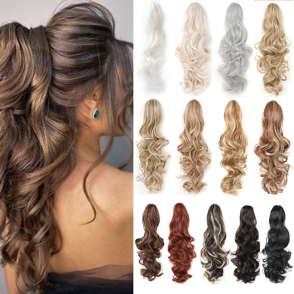 Ponytail Extension Claw Curly Wavy Clip in Hairpiece Ponytail Hair Extensions Long Pony Tail Synthetic for Women