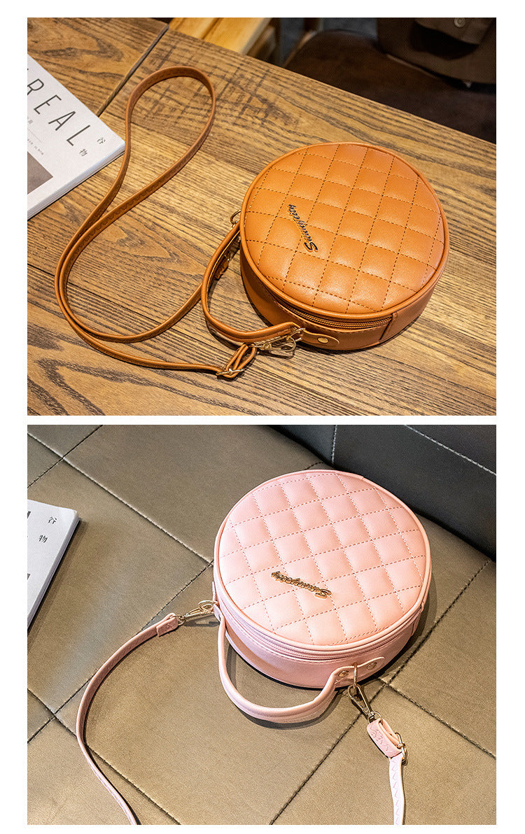 Lingge embroidery thread small bag, crossbody bag, sweet girly small round bag fashion shoulder bag purses and handbags minibag