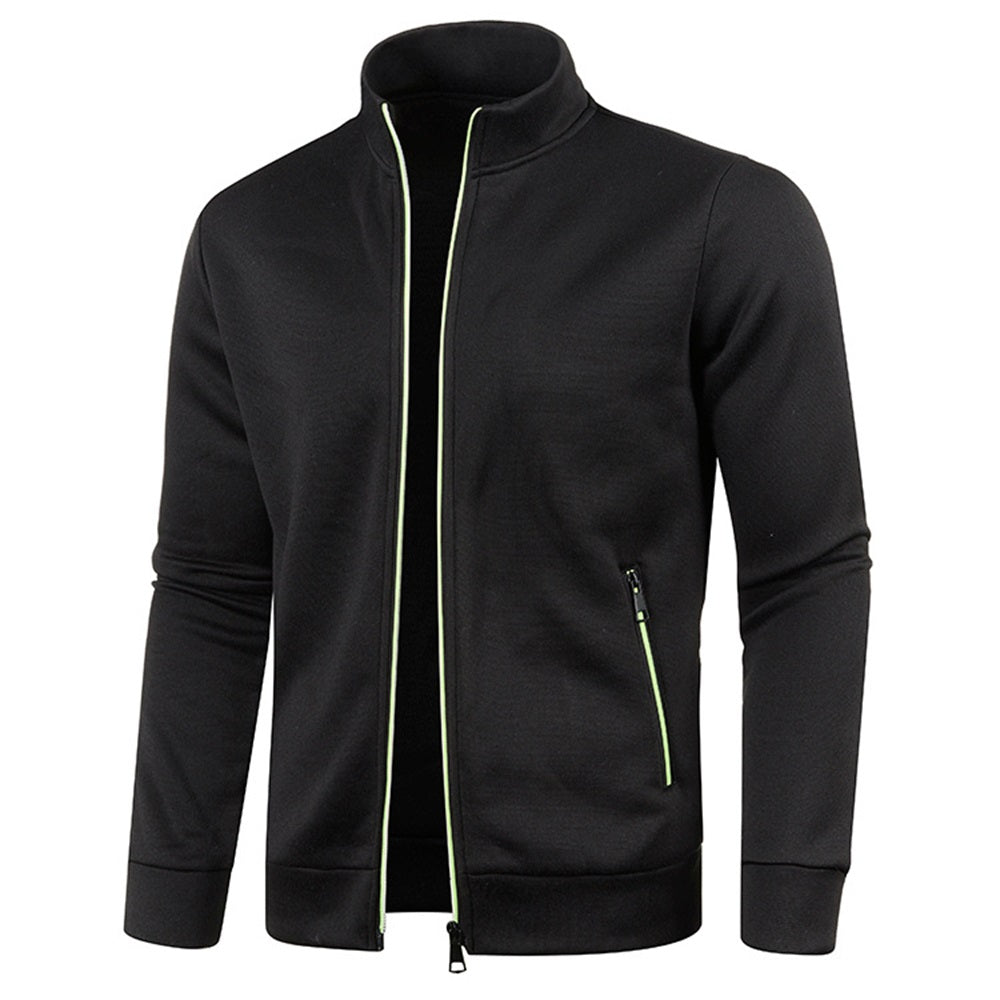 Men's Jackets Zipper Hoodies for Male Solid Color Long Sleeve Snowflakes Sweatshirts Turtleneck Jacket Men Streetwear