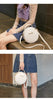 Lingge embroidery thread small bag, crossbody bag, sweet girly small round bag fashion shoulder bag purses and handbags minibag