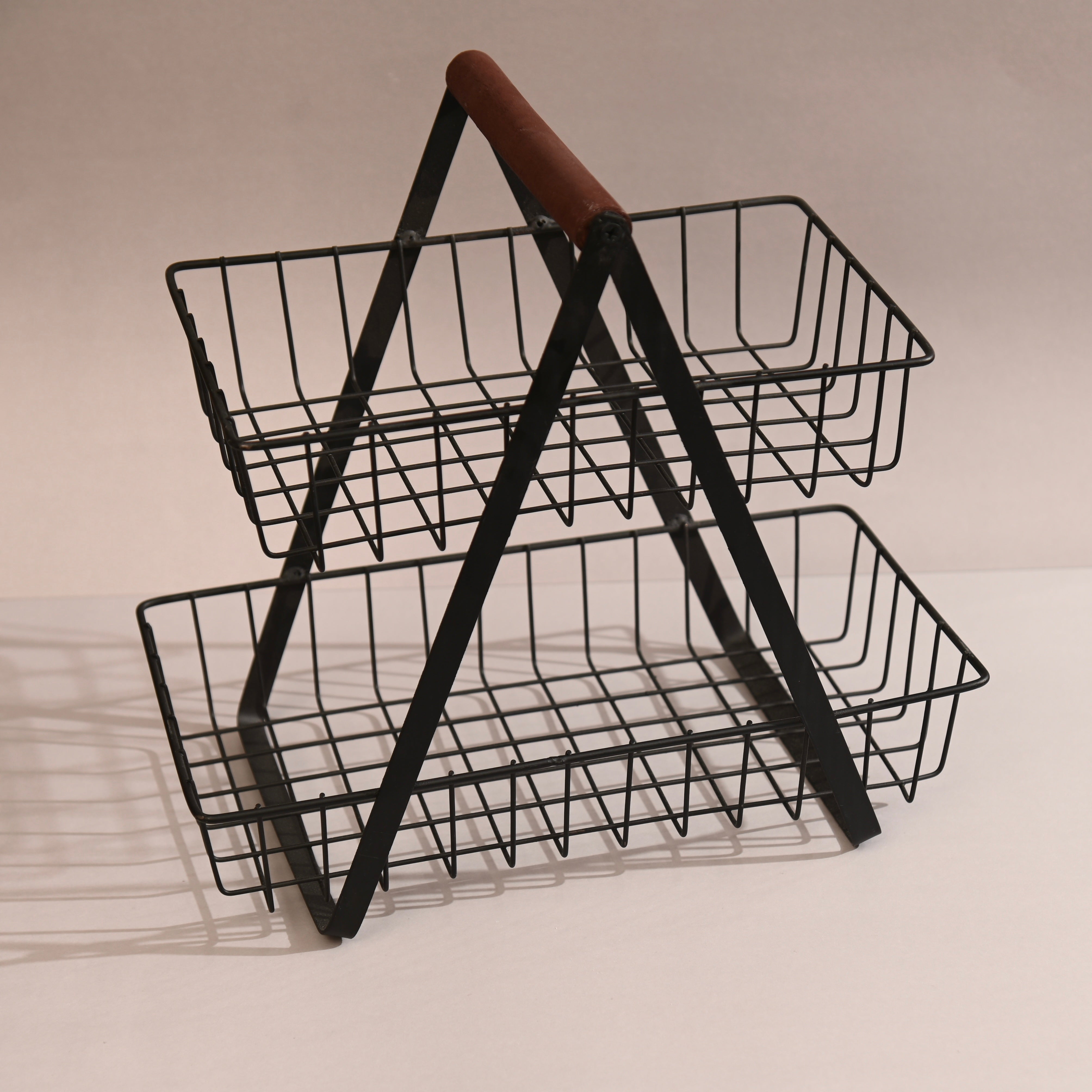 Kitchen Organizer, 1, 2 and 3 Tier Fruit and vegetables basket, Bread basket Made of Prime quality iron frame having powder coating on it.