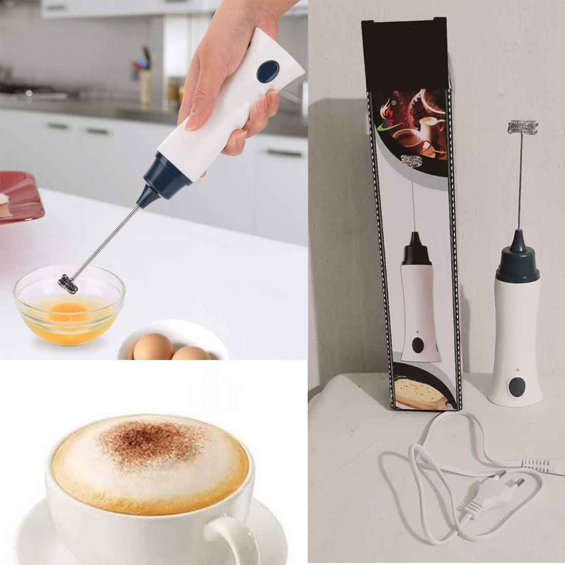 Electric Rechargeable Coffee Beater Electric Milk Juice Coffee Egg Beater Foamer Kitchen Accessories White