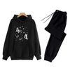 New Butterfly and Stars Printed Fleece Winter Tracksuit Hoodie and Trouser For Women - Fashionable and Warm Women's Tracksuit