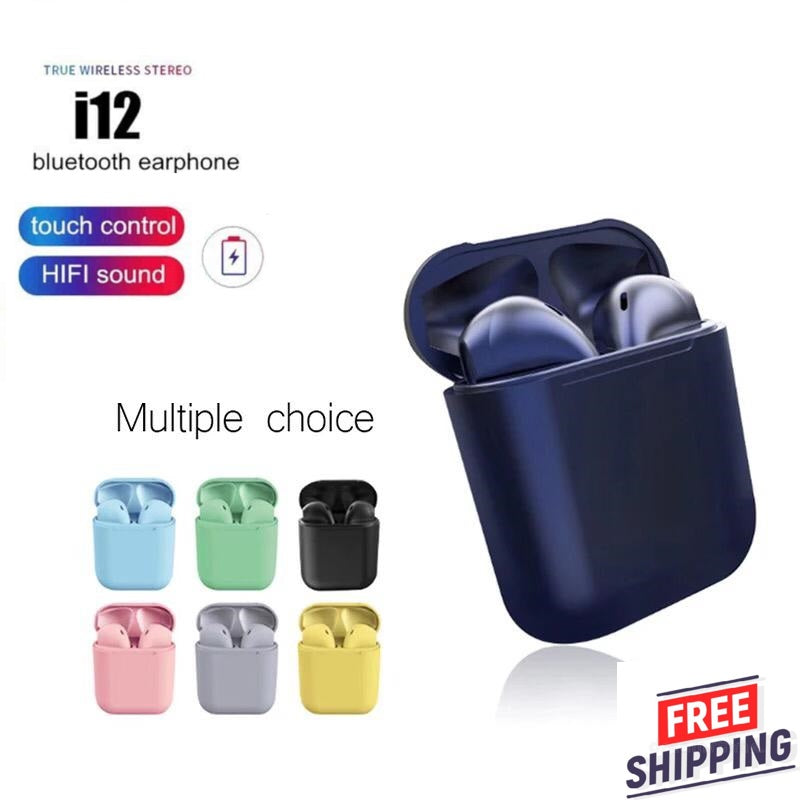 Inpods i12 Earbuds Bluetooth Double V 5.0 with Double Touch Sensor High Quality Airbuds Sport Stereo Double V 5.0 Airpods with Charging Dock