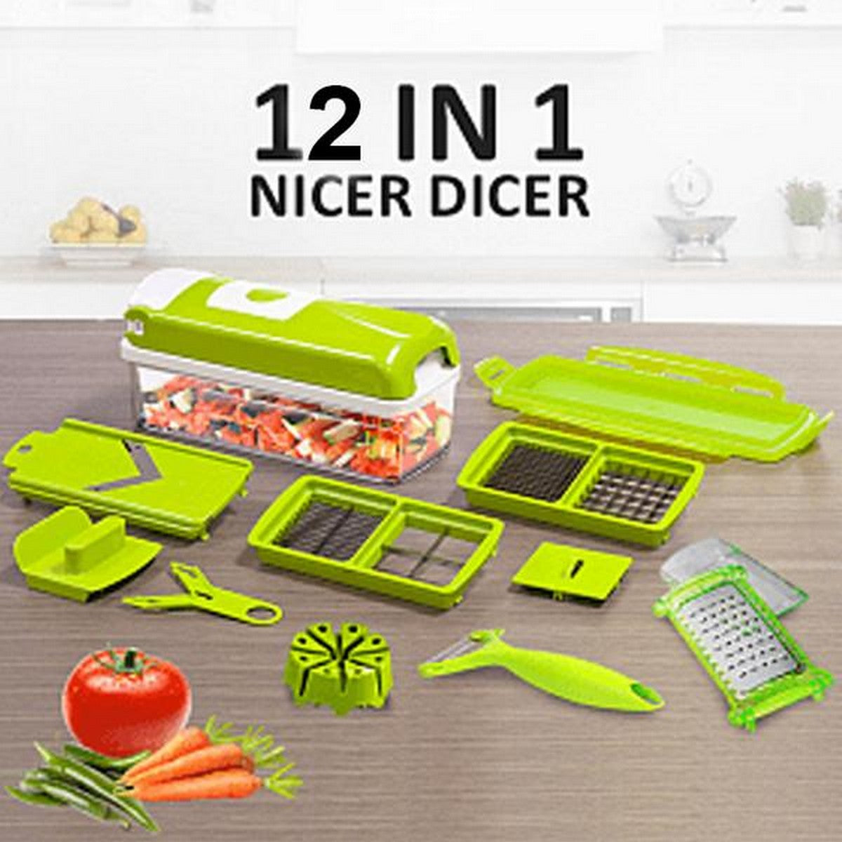 Speedy Chopper 12 Pieces Nicer Dicer Plus Fruit & Vegetable Slicer All in One Kitchen Gadget